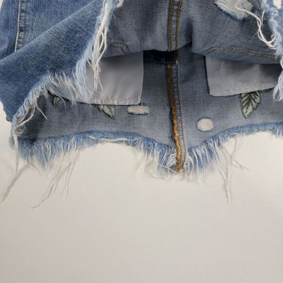 Free People Blue Floral Embroidered Mini Skirt - Picture 9 of 11